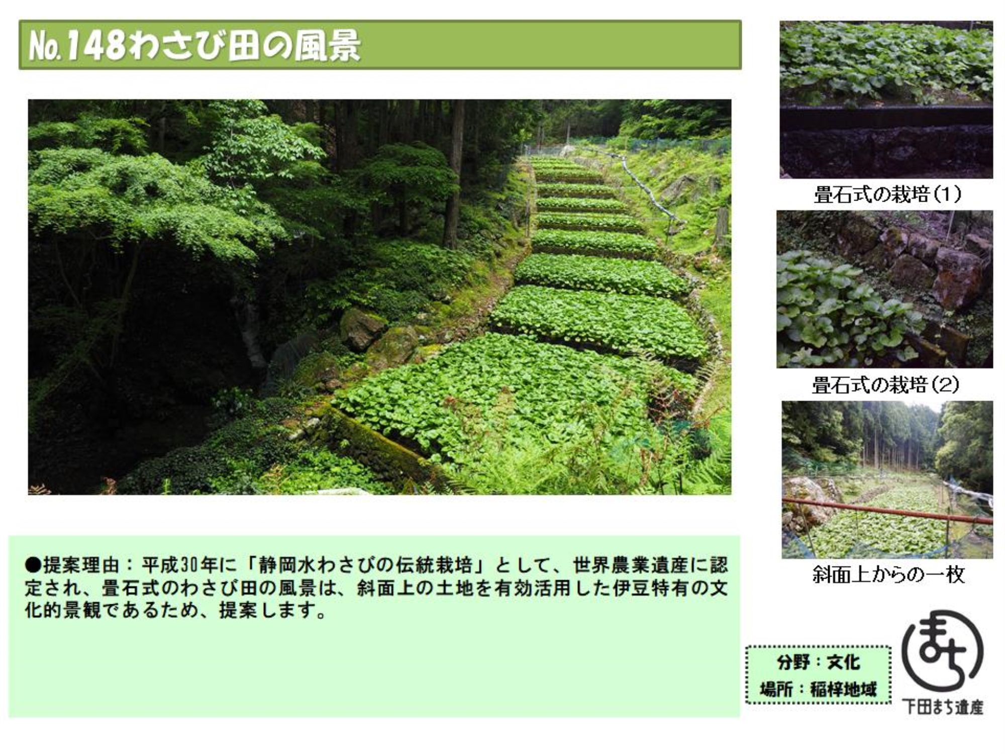 148まち遺産　わさび田の風景